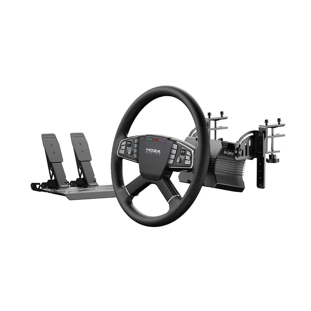 moza-racing-lkw-b-ndel-r5-wheelbase-tsw-lkw-lenkrad-sr-p-lite-pedale-komplettset image 1