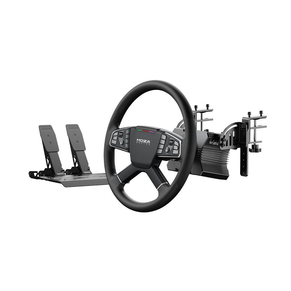 moza-racing-lkw-b-ndel-r5-wheelbase-tsw-lkw-lenkrad-sr-p-lite-pedale-komplettset image 1