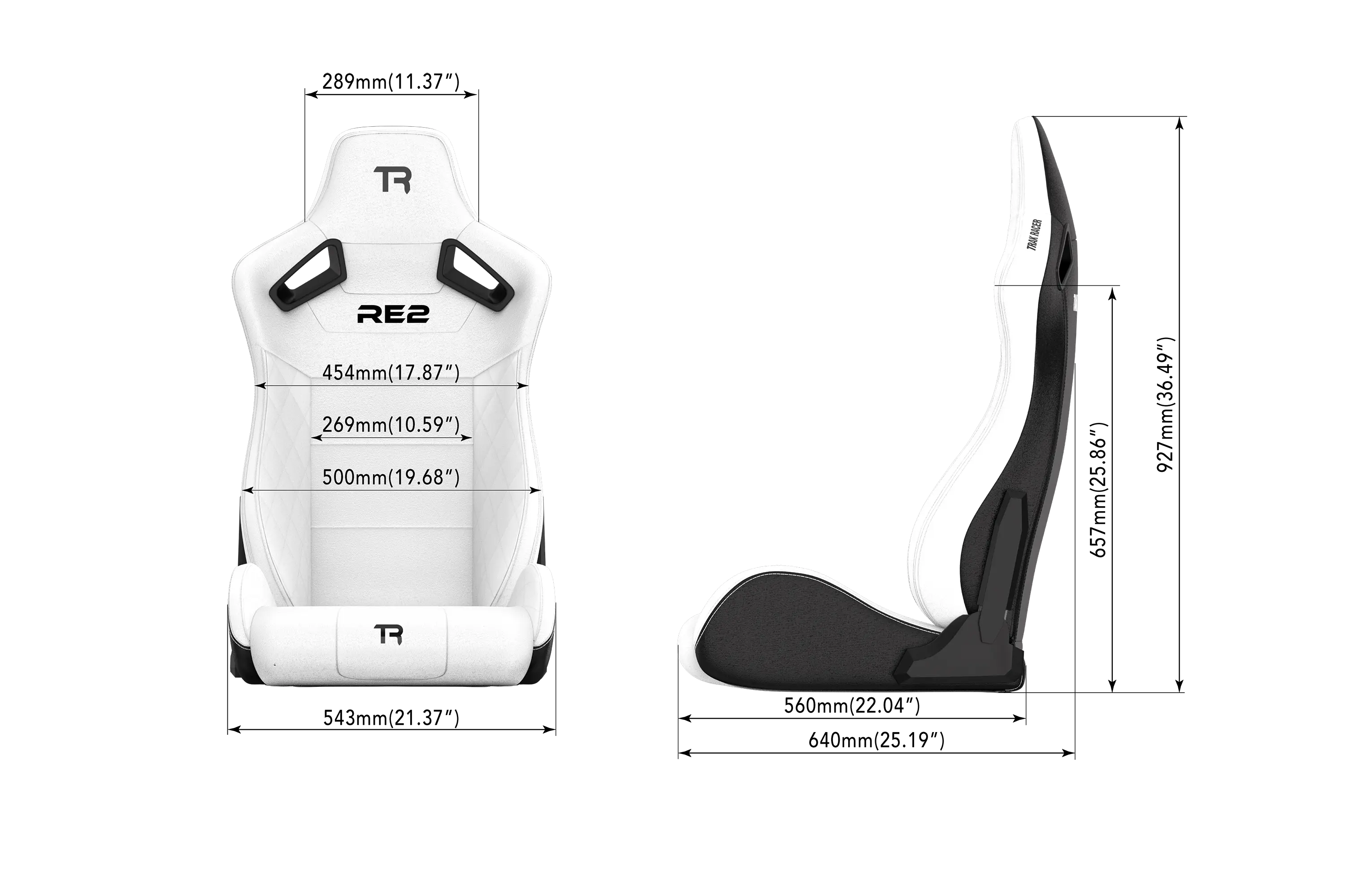 trak-racer-re2-dual-lock-reclining-sim-racing-sitz-wei-diamantnaht-kunstleder image 8