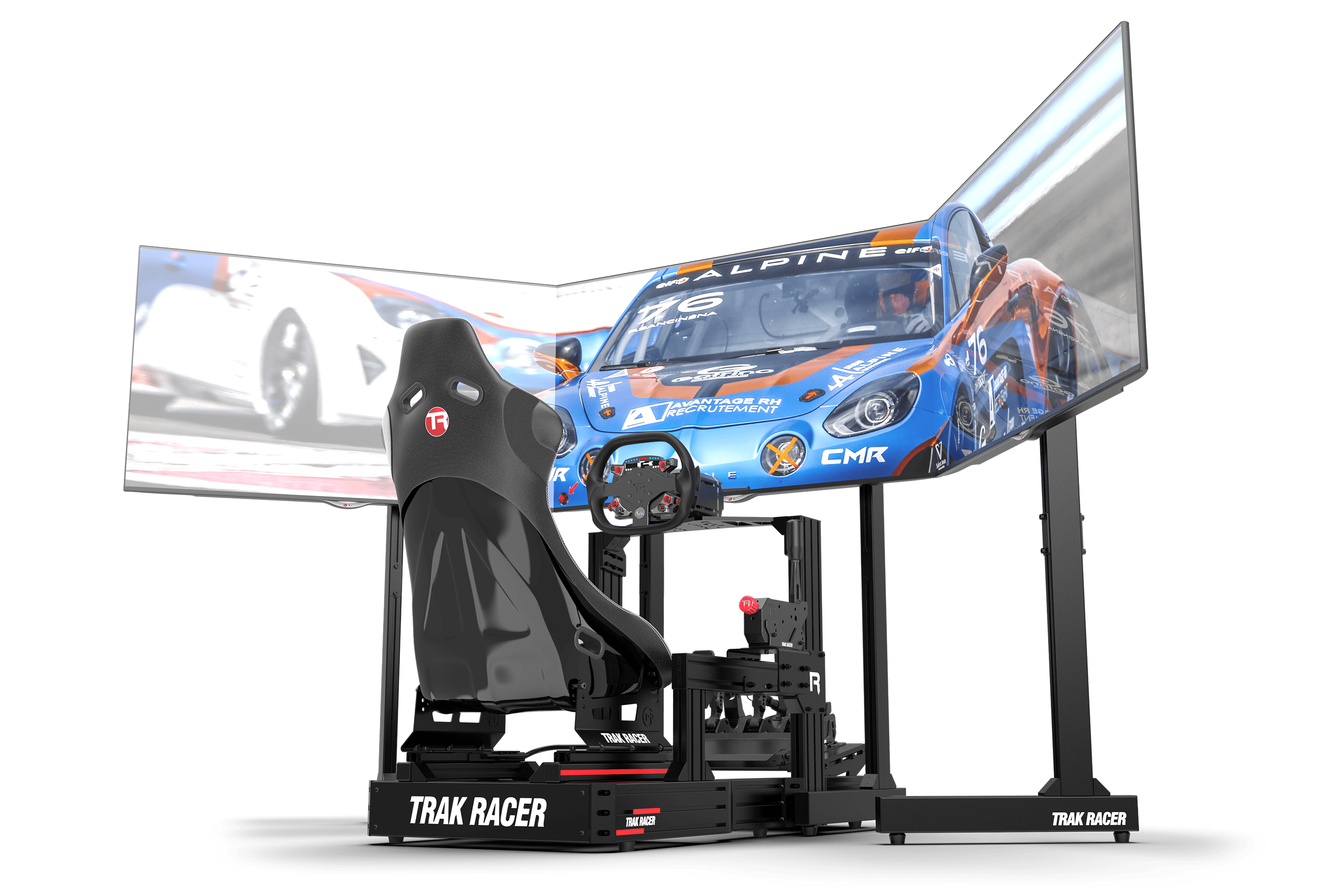 trak-racer-freestanding-triple-monitor-stand-3x-bis-55-f-r-sim-racing-flight-sim image 1