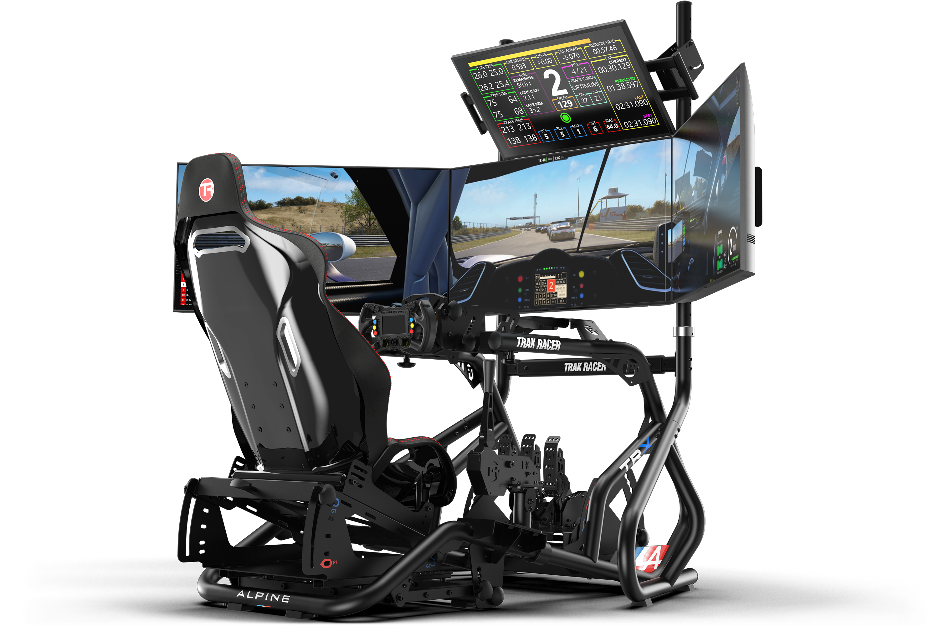 trak-racer-freestanding-quad-monitor-stand-f-r-4-monitore-sim-racing-flight-sim image 1