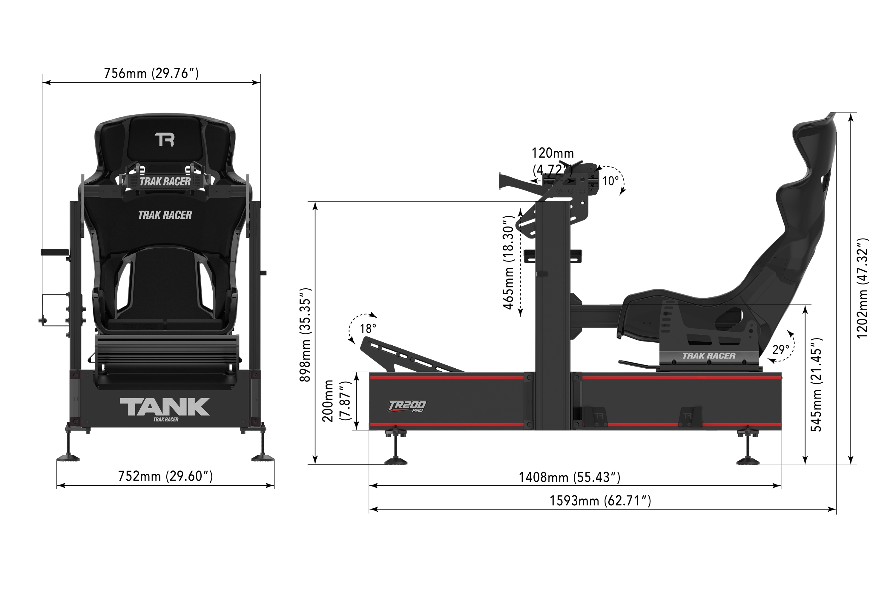 trak-racer-tr200-pro-tank-racing-simulator-cockpit-200-mm-alu-rahmen image 6