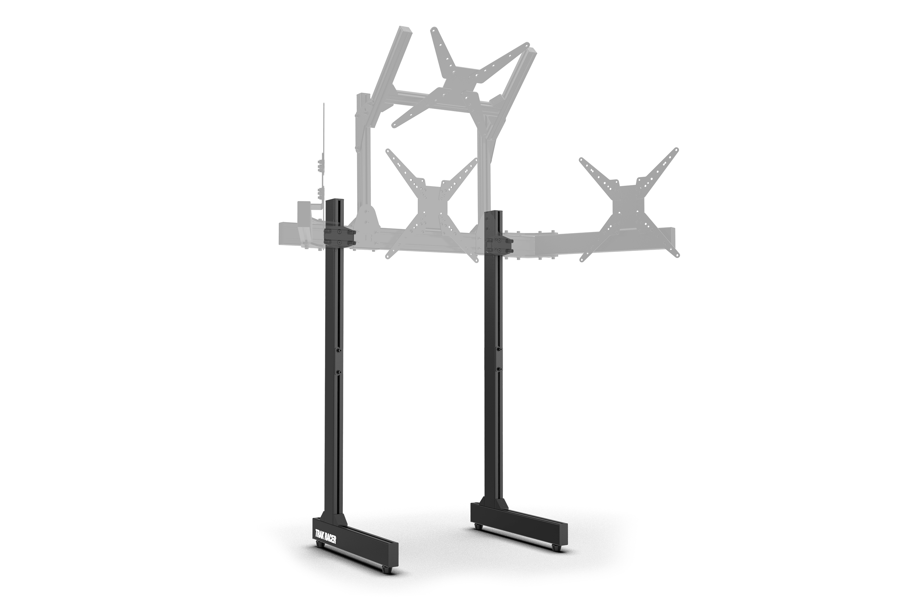 trak-racer-freistehende-monitorstand-f-e-bein-st-tzkit-mit-bodenschonern image 1