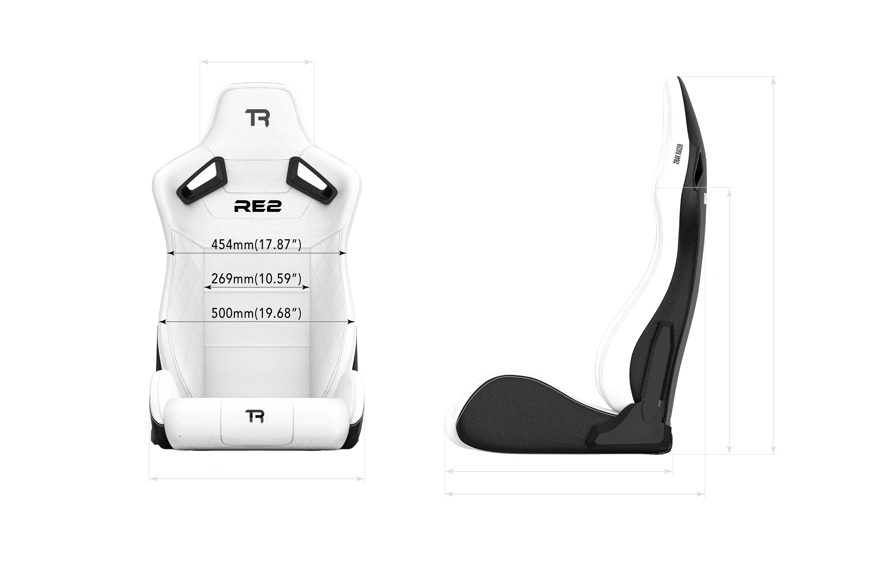 trak-racer-re2-dual-lock-reclining-sim-racing-sitz-wei-diamantnaht-kunstleder image 7