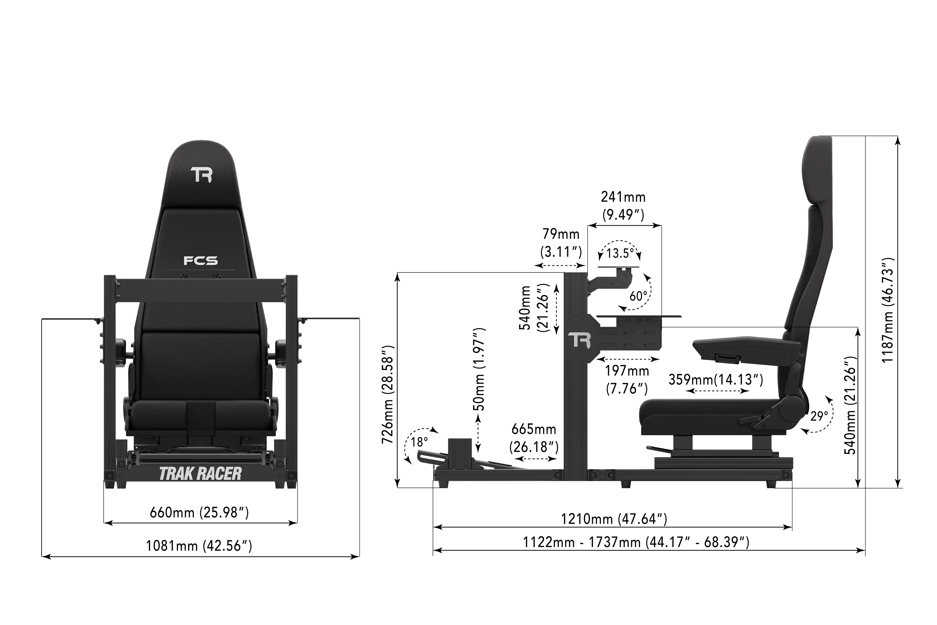 trak-racer-tr40s-flight-cockpit-mit-flight-seat-alu-flugsimulator image 7