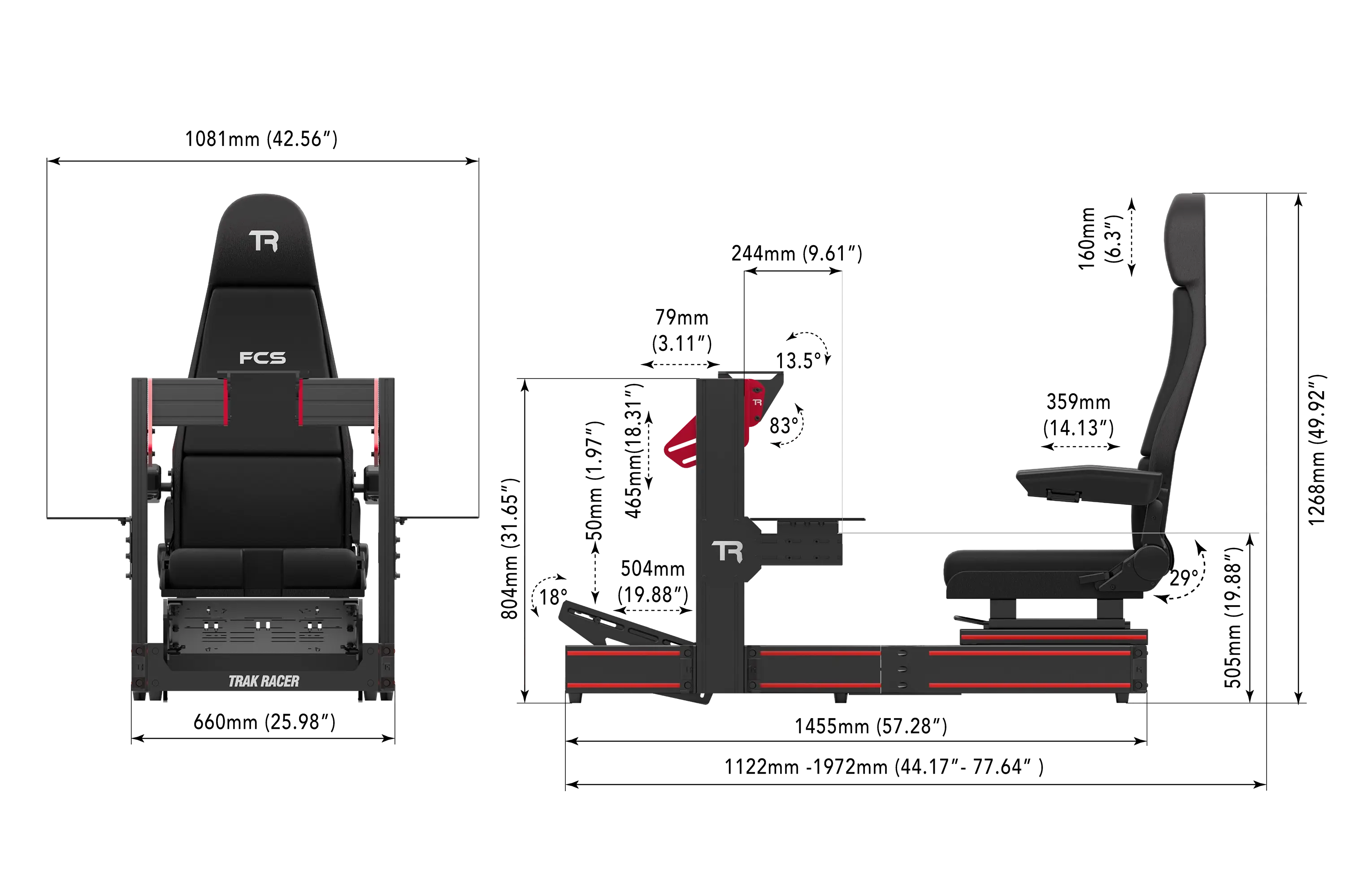 trak-racer-tr120s-flight-cockpit-mit-flight-sitz-aluminium-profil image 7